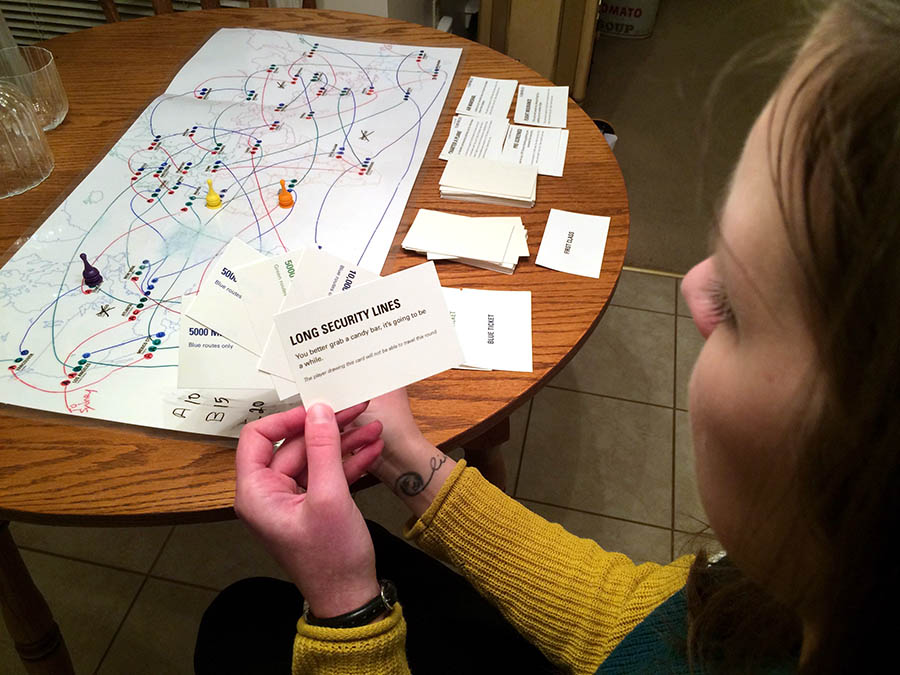 Frequent Flyers game being played.