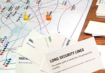 Action shot of game being played.
