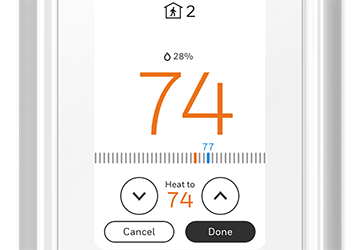 Adjusting the temperature in auto change mode.