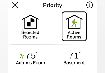 Priority selection screen.