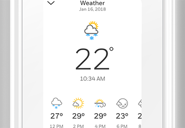 Weather screen on the thermsotat.